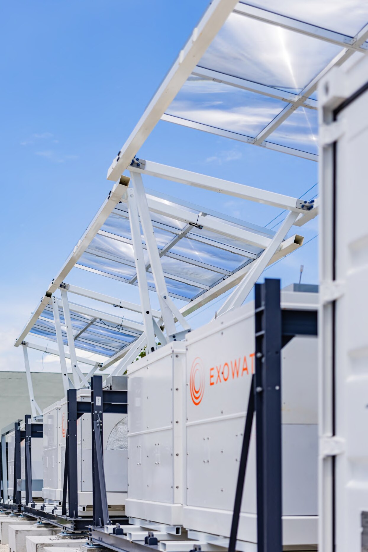Exowatt modules with solar collector canopies